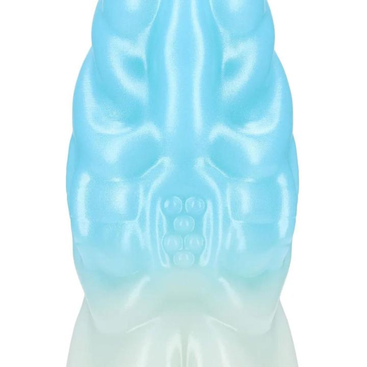 Fantazyjne dildo silikonowe 18,5 cm niebiesko-białe, wodoodporne