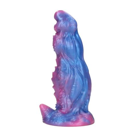 Fantazyjne dildo fioletowe z silikonu 18 cm, średnica 6,5 cm
