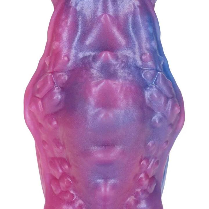 Fantazyjne dildo fioletowe z silikonu 18 cm, średnica 6,5 cm