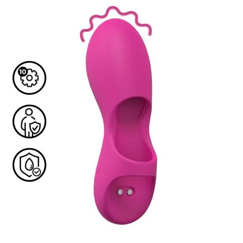 Mini wibrator na palec różowy - 10 trybów, wodoodporny, akumulatorowy