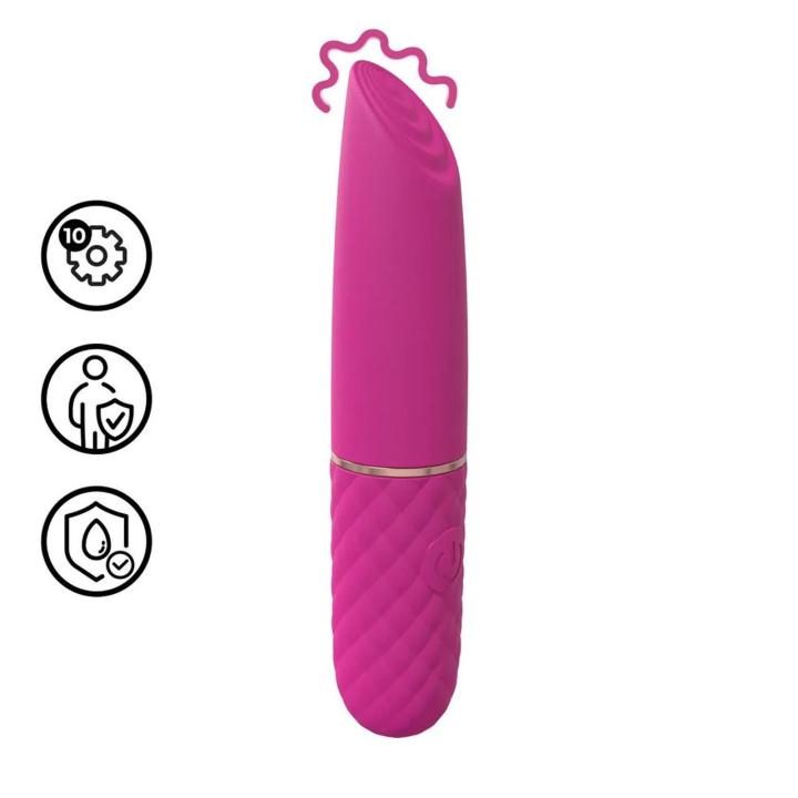 Różowy mini wibrator w kształcie szminki – 10 trybów, wodoodporny