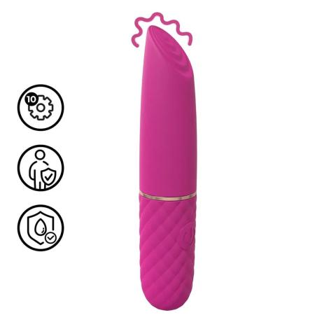 Różowy mini wibrator w kształcie szminki – 10 trybów, wodoodporny