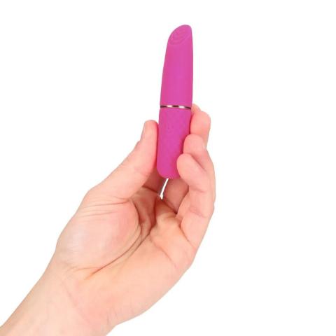 Różowy mini wibrator w kształcie szminki – 10 trybów, wodoodporny