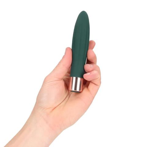 Zielony mini wibrator bullet 10 trybów wodoodporny akumulatorowy