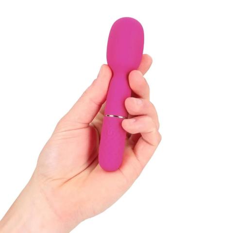 Różowy mini masażer wand 10 trybów, wodoodporny, akumulatorowy