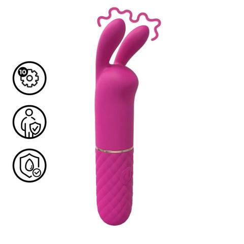 Różowy mini wibrator króliczek 10 trybów – podwójna stymulacja, wodoodporny