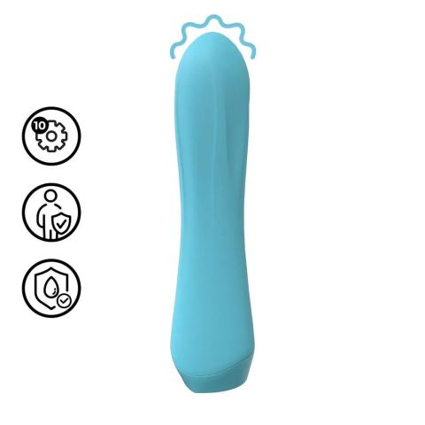 Mini wibrator niebieski 10 trybów, wodoodporny, usb