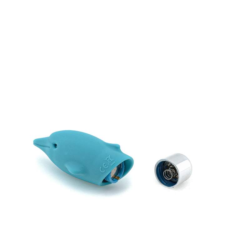 Mały niebieski masażer łechtaczki w kształcie delfina