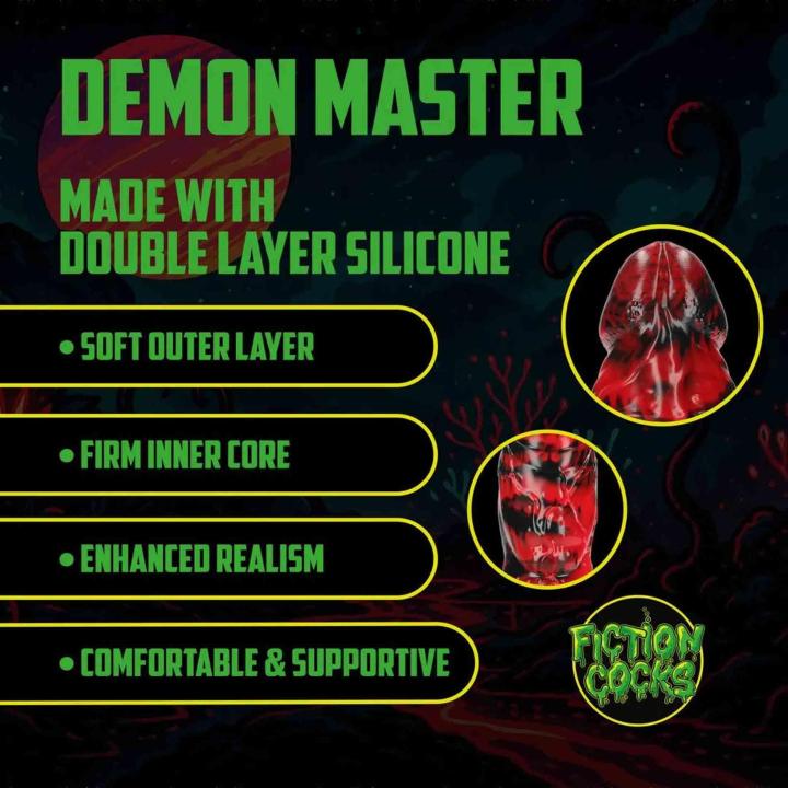 Fantazyjne dildo z płynnego silikonu 18 cm czerwono-czarne