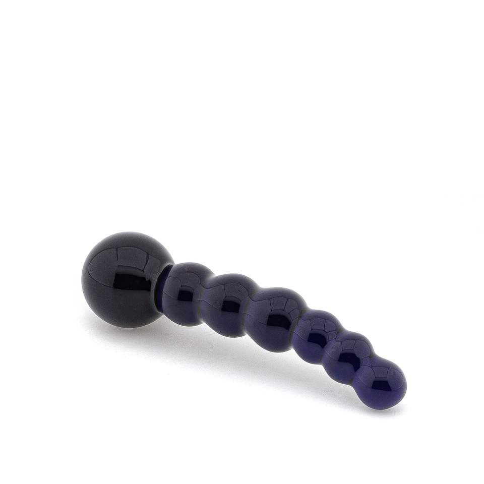 Małe szklane dildo w kolorze czarnym dla kobiet i mężczyzn