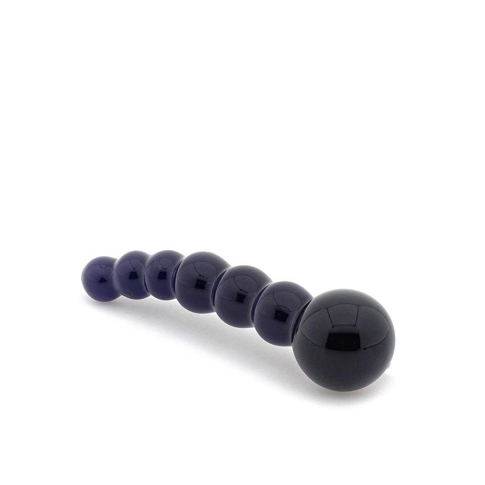 Małe szklane dildo w kolorze czarnym dla kobiet i mężczyzn