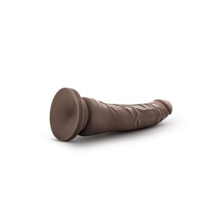 Realistyczne dildo 21,6 cm z przyssawką czekoladowe
