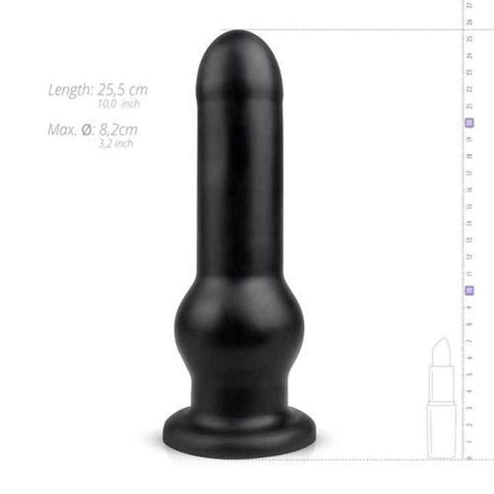 Czarne dildo Waginalno-Analne XL z przyssawką 25,5 cm – dla zaawansowanych