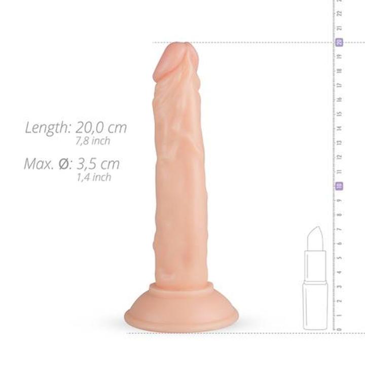 Realistyczne dildo z przyssawką 20 cm beżowe – analne i waginalne