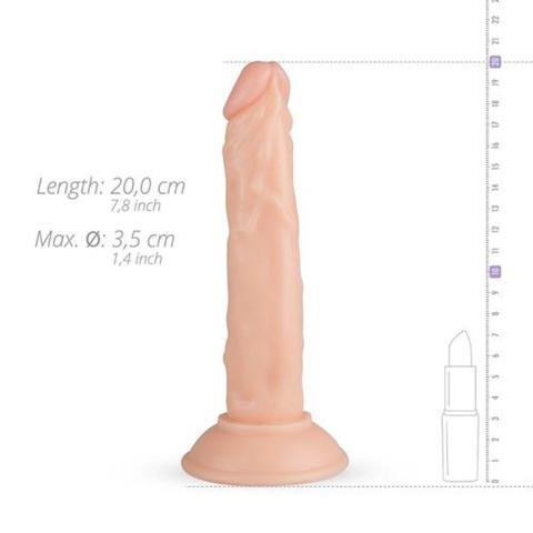 Realistyczne dildo z przyssawką 20 cm beżowe – analne i waginalne