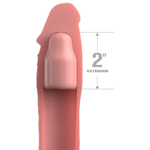 Silikonowa przedłużka na penisa z paskiem i pierścieniem na jądra 20,3 cm
