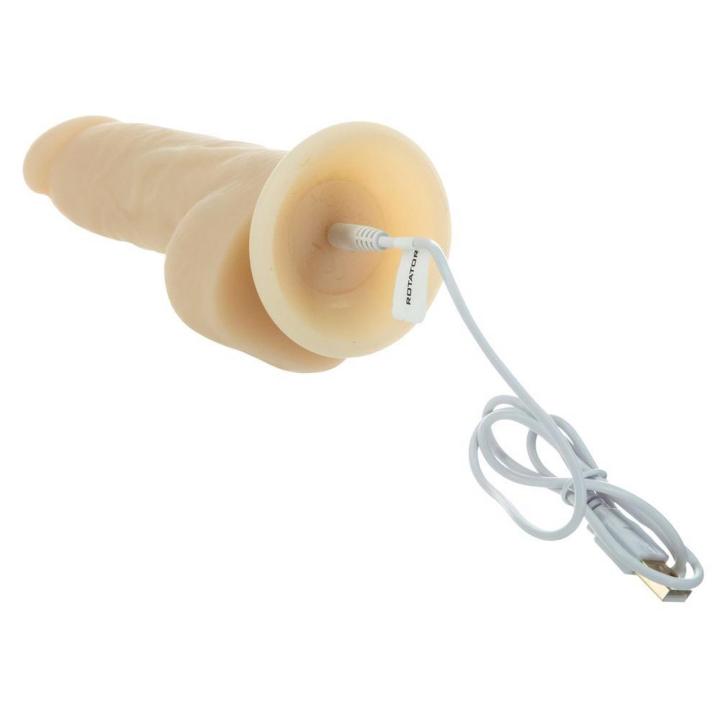 Realistyczne dildo z rotacją i pilotem 17,8 cm, silikon platynowy
