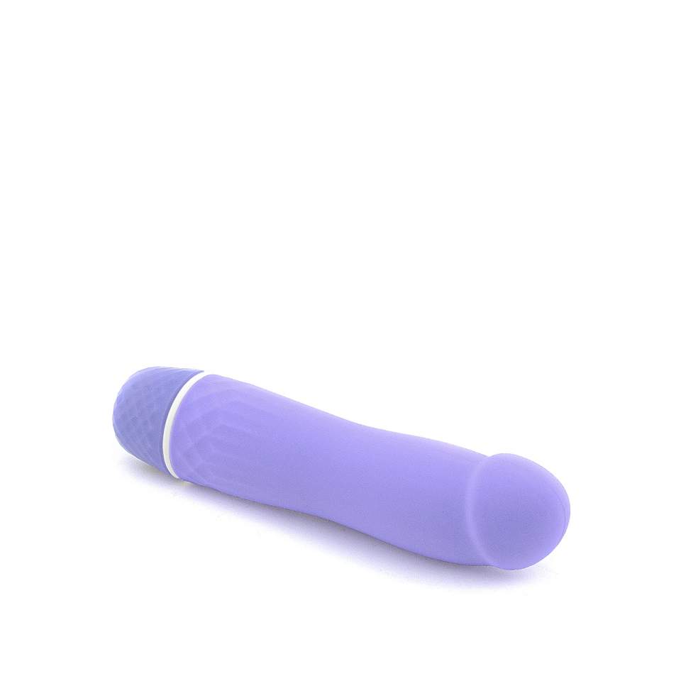 Fioletowy silikonowy mini wibrator z realistyczną główką