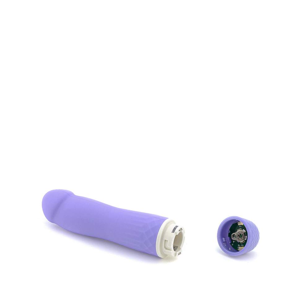 Fioletowy silikonowy mini wibrator z realistyczną główką