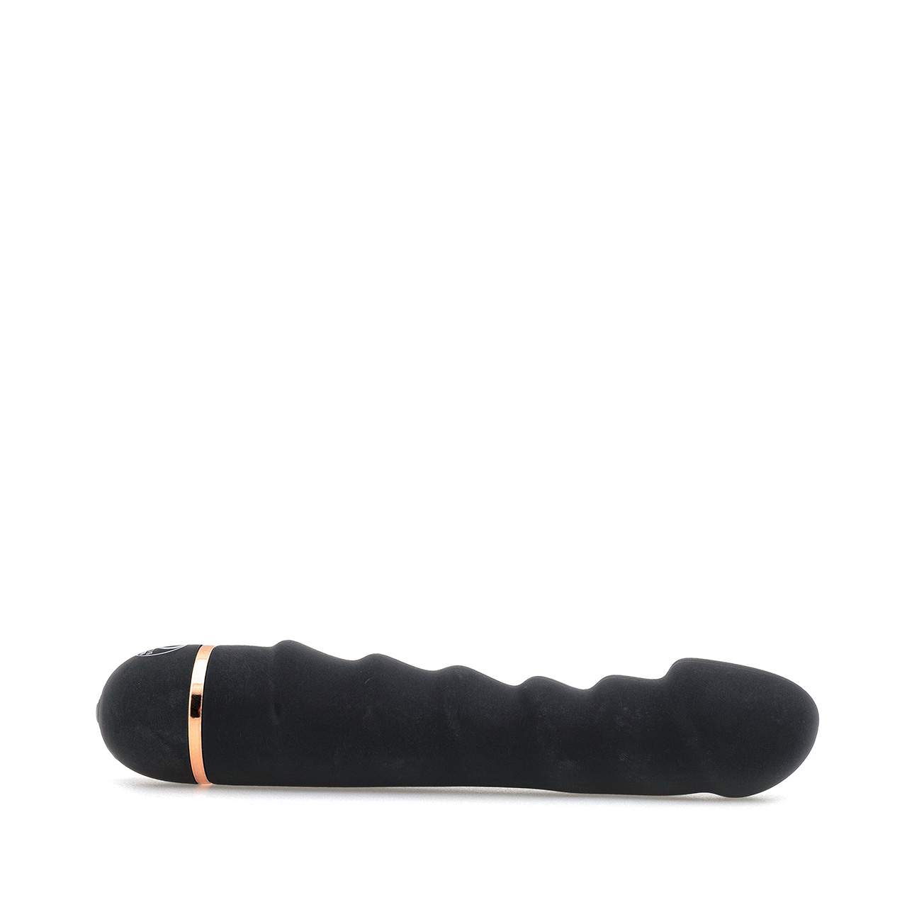 Karbowany silikonowy wibrator w czarnym kolorze – 16,5 cm