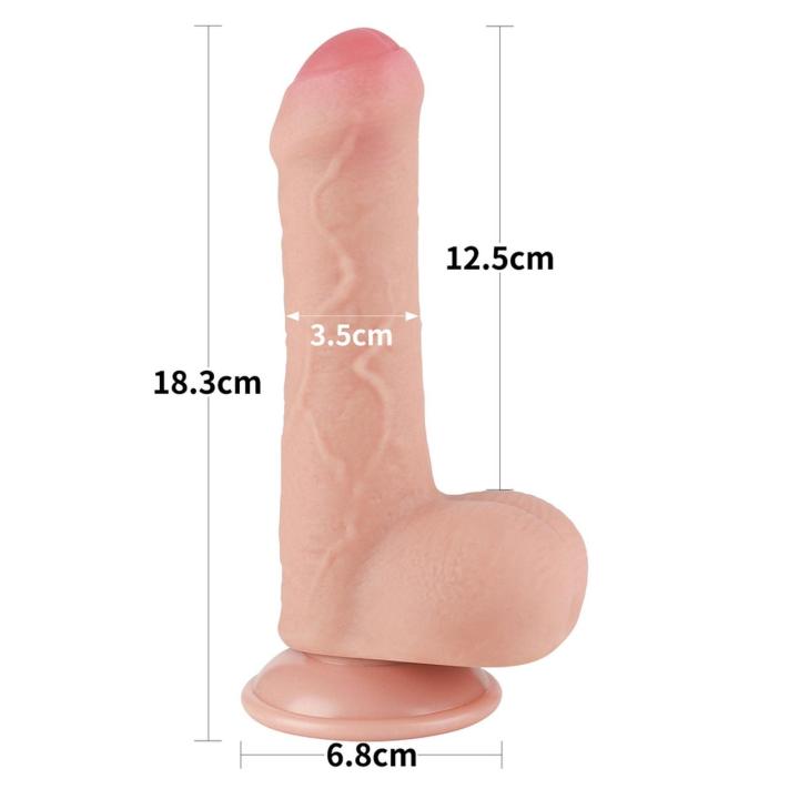 Realistyczne dildo 17,5 cm z dwuwarstwowego TPE i przyssawką