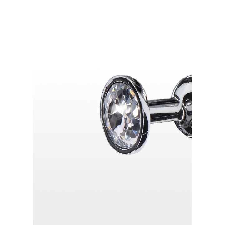 Srebrny korek analny z kryształkiem – aluminiowy plug