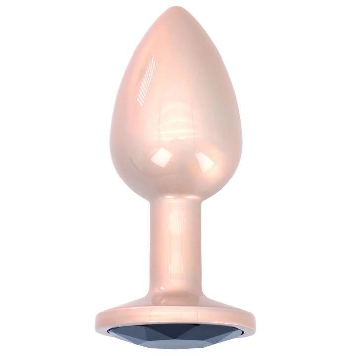 Silikonowy plug analny z błyszczącym kamieniem – elegancja i komfort