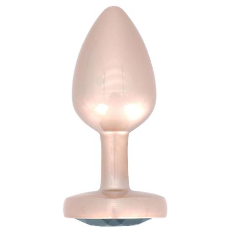 Aluminiowy korek analny z sercem i kryształkiem – elegancki plug