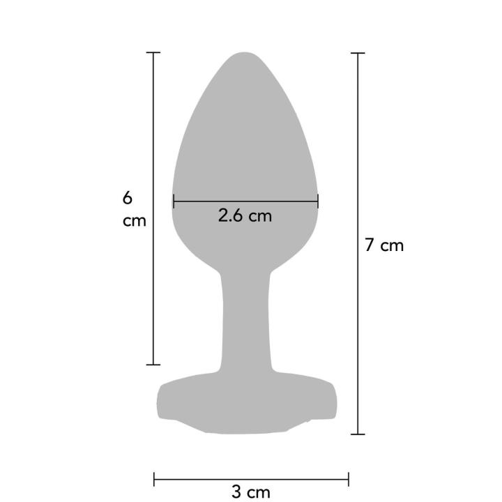 Aluminiowy korek analny z sercem i kryształkiem – elegancki plug