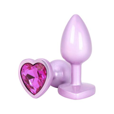 Aluminiowy korek analny z serduszkiem i kamieniem | elegancki plug analny
