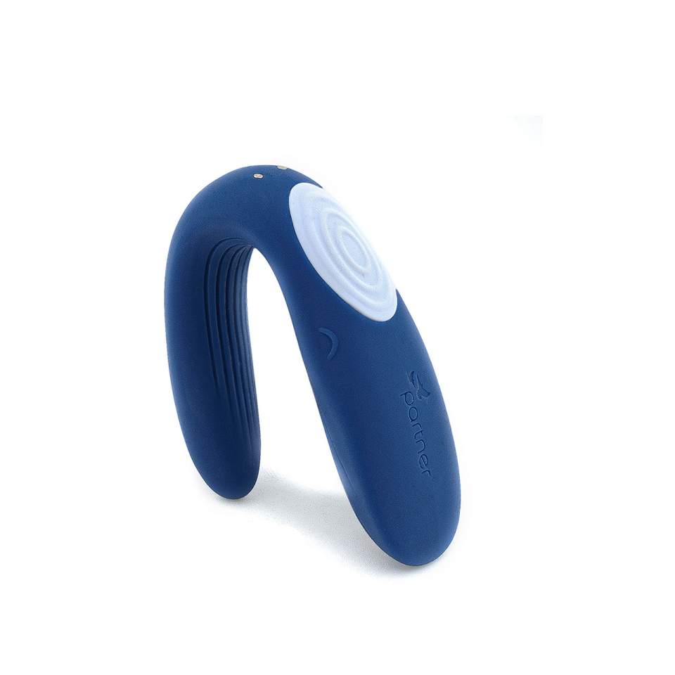Granatowy silikonowy wibrator dla par Satisfyer Partner Whale 