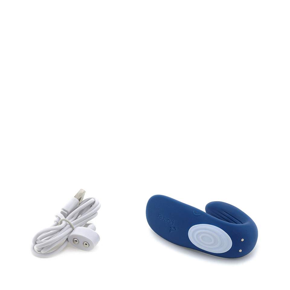 Granatowy silikonowy wibrator dla par Satisfyer Partner Whale 