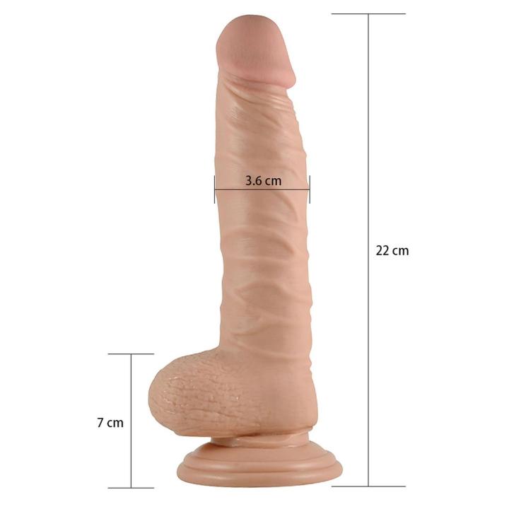 Realistyczne dildo z przyssawką 21,3 cm cieliste, duży rozmiar