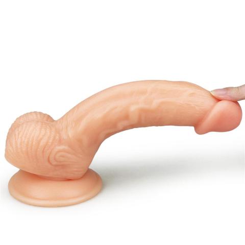 Realistyczne dildo z przyssawką ultra miękkie 20 cm