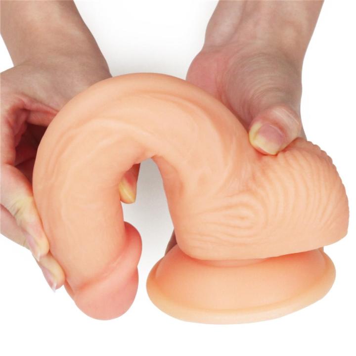 Realistyczne dildo z przyssawką ultra miękkie 20 cm