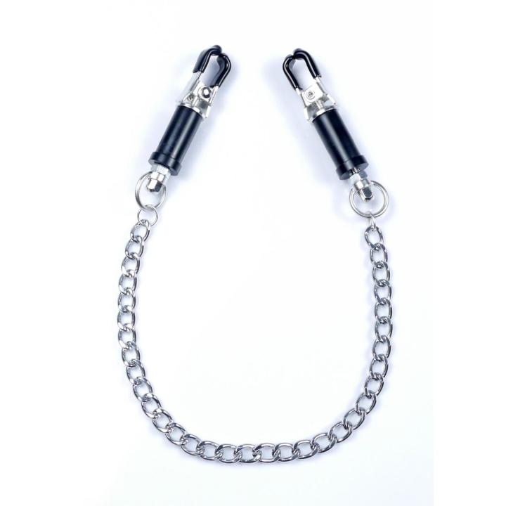 Regulowane zaciski na sutki z łańcuszkiem – metal bez niklu 43,5 cm
