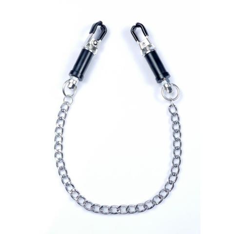 Regulowane zaciski na sutki z łańcuszkiem – metal bez niklu 43,5 cm