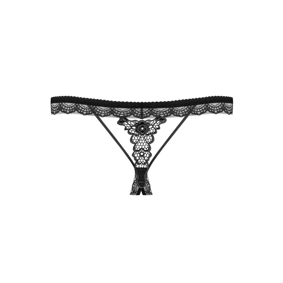 Erotyczne stringi otwarte Obsessive 865-THC-1 w czarnym kolorze