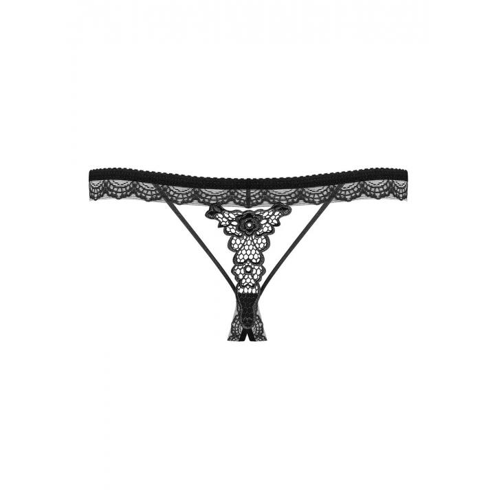 Erotyczne stringi otwarte Obsessive 865-THC-1 w czarnym kolorze