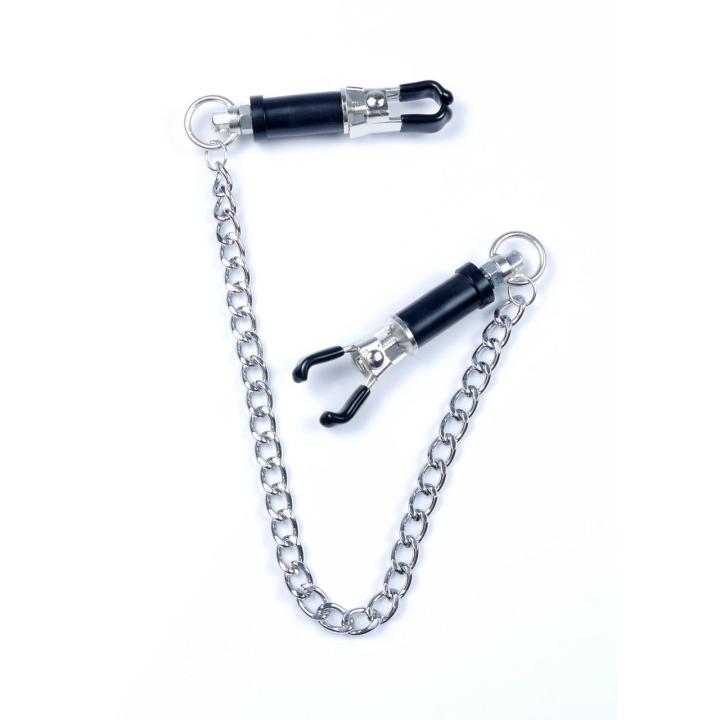 Regulowane zaciski na sutki z łańcuszkiem – metal bez niklu 43,5 cm