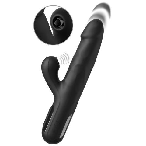 Wibrator króliczek z ruchem thrust i 3 języczkami do łechtaczki 22 cm