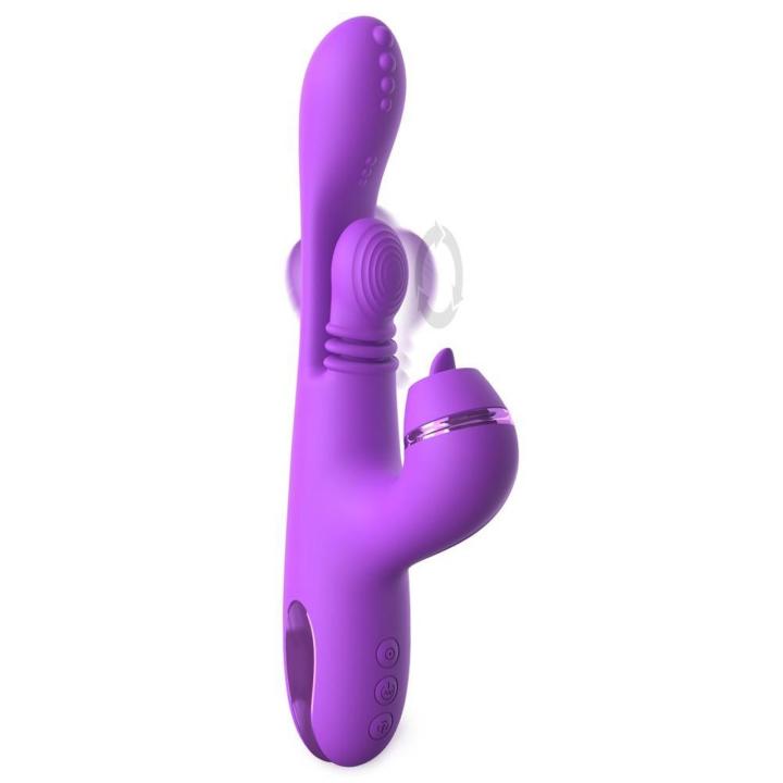 Wibrator do punktu g z wirującym palcem i stymulatorem łechtaczki 24 cm