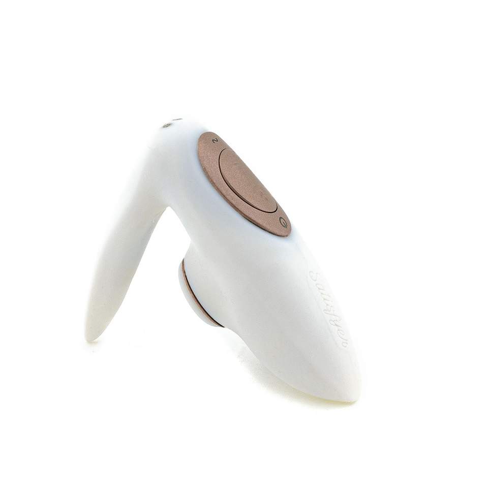 Biały silikonowy wibrator dla par z technologią próżniową Satisfyer Pro 4