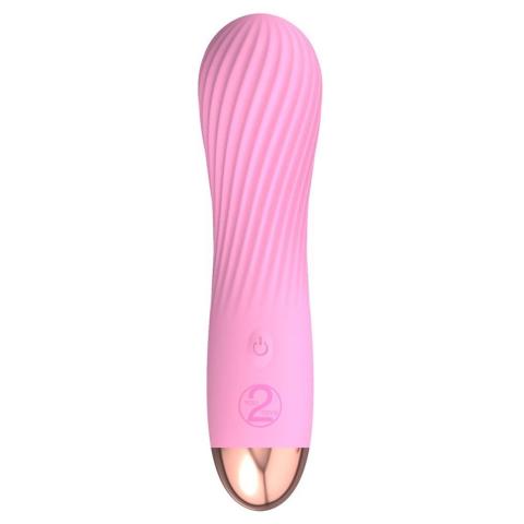 Mini wibrator różowy z rowkami, 7 trybów, wodoodporny, USB
