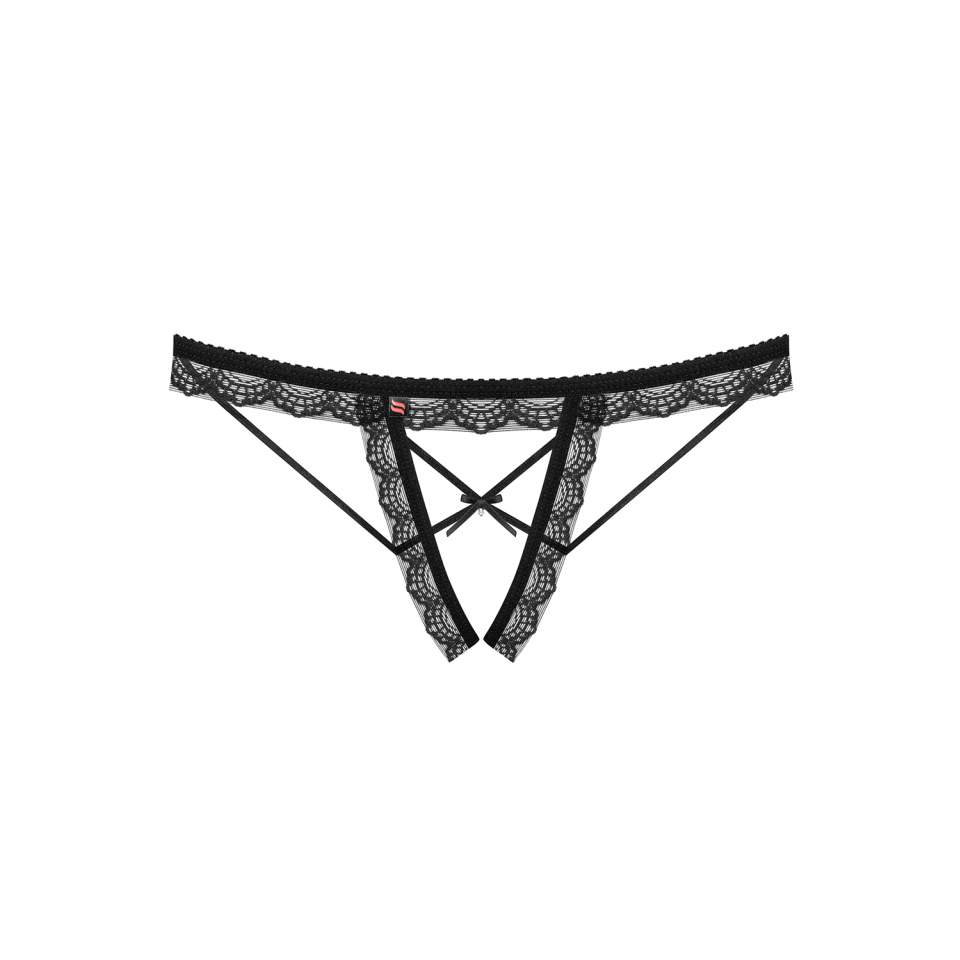 Erotyczne stringi otwarte Obsessive 865-THC-1 w czarnym kolorze