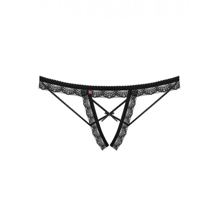 Erotyczne stringi otwarte Obsessive 865-THC-1 w czarnym kolorze