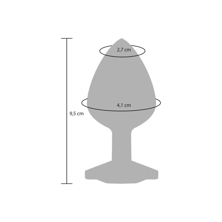 Srebrny korek analny z kryształkiem – aluminiowy plug