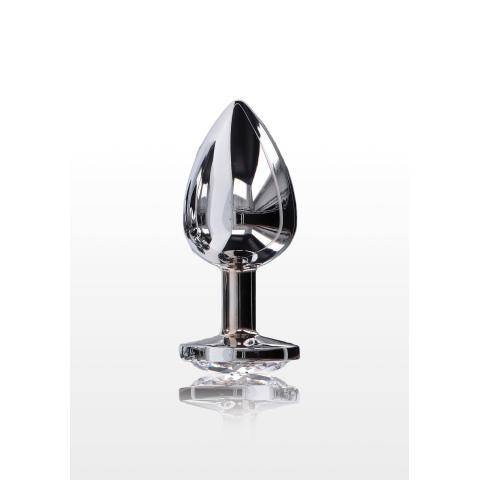 Srebrny korek analny z kryształkiem – aluminiowy plug
