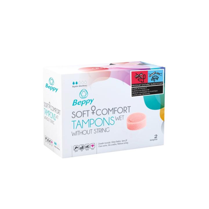 Tampon gąbkowy bez sznurka 2 szt. naturalny – dyskretna ochrona do 8 h