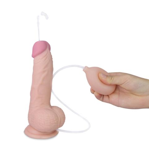 Realistyczne dildo z przyssawką i funkcją wytrysku 20,3 cm